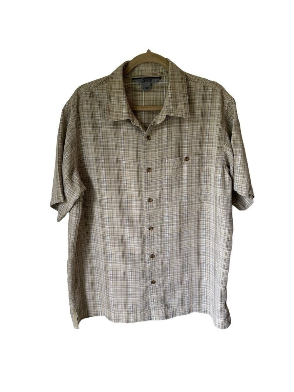Gander Mountain Guide Series Men's L Brown Short Sleeve Button-Down Shirt